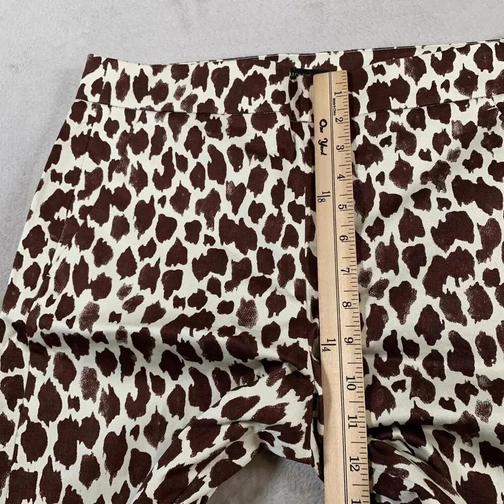 J.CREW Slim Bermuda‎ Shorts Womens 8 Brown Tan Giraffe Stretch Side Zipper NEW - Picture 12 of 15